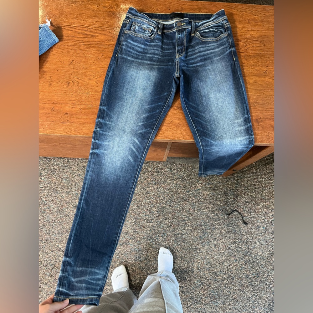 Straight legged jeans